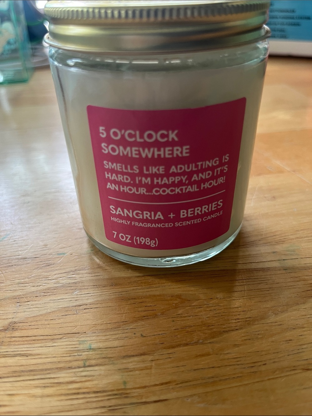 Bath & Body Works White Jar Candle with Pink Label